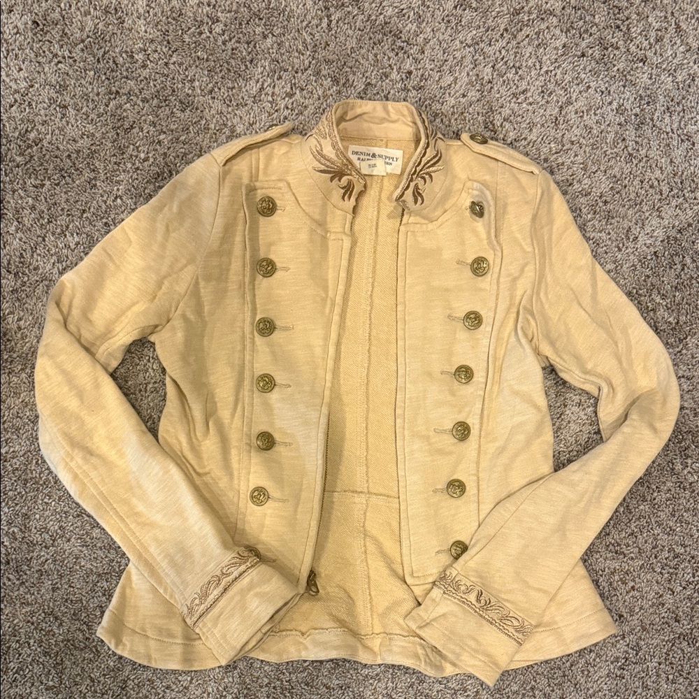 Denim & Supply Ralph Lauren Cream Military Blazer